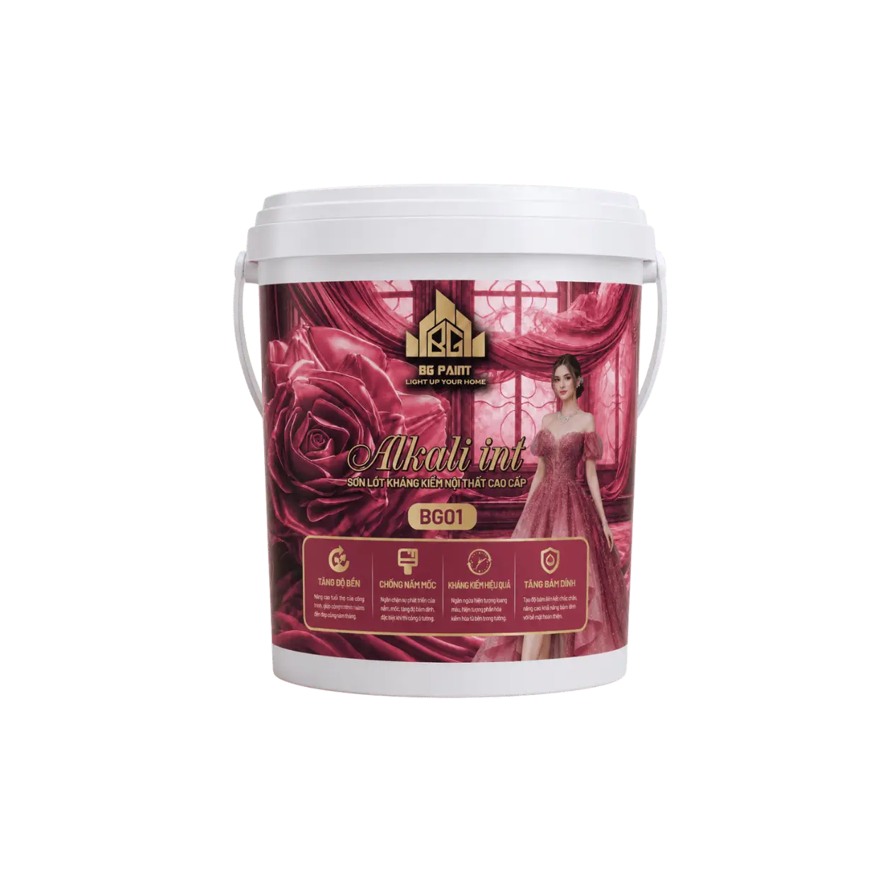 Sơn Lót Kháng Kiềm Nội Thất Cao Cấp Alkali Int BG01 - BG Paint Chính Hãng