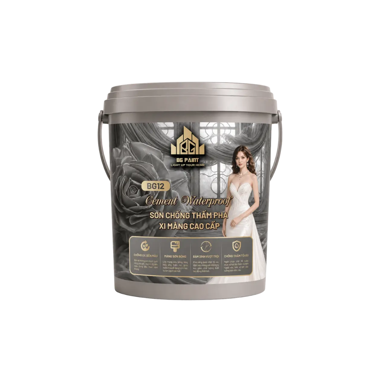 Sơn Chống Thấm Pha Xi Cao Cấp Cement Waterproof BG12- BG Paint Chính Hãng